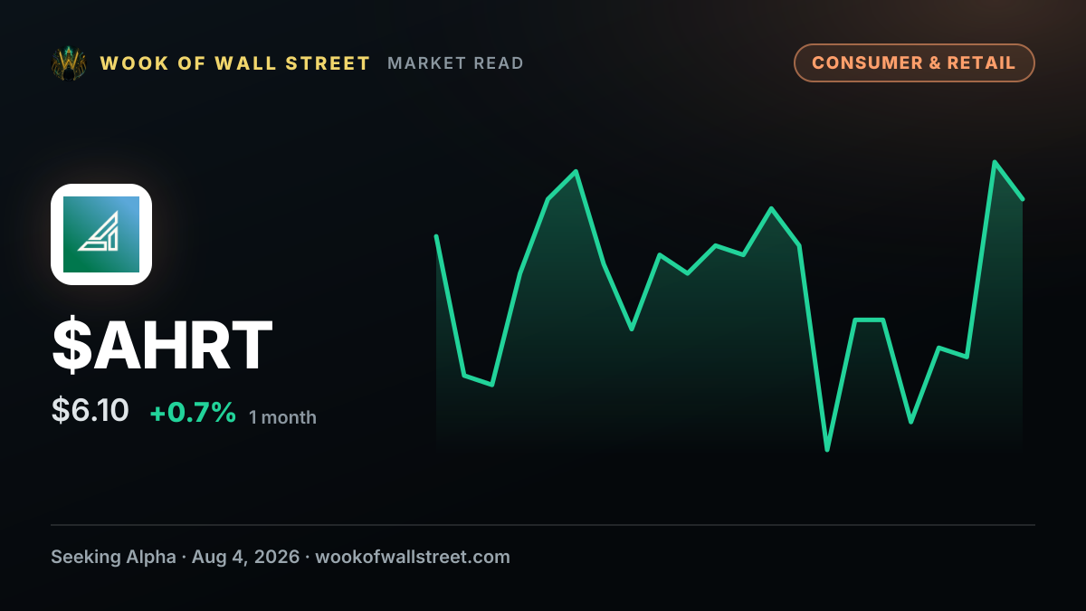AH Realty Trust outlines 2026 FFO as adjusted of $0.53-$0.57 with retail same-store NOI growth of ~2.5%-3.5% — $AHRT one-month chart