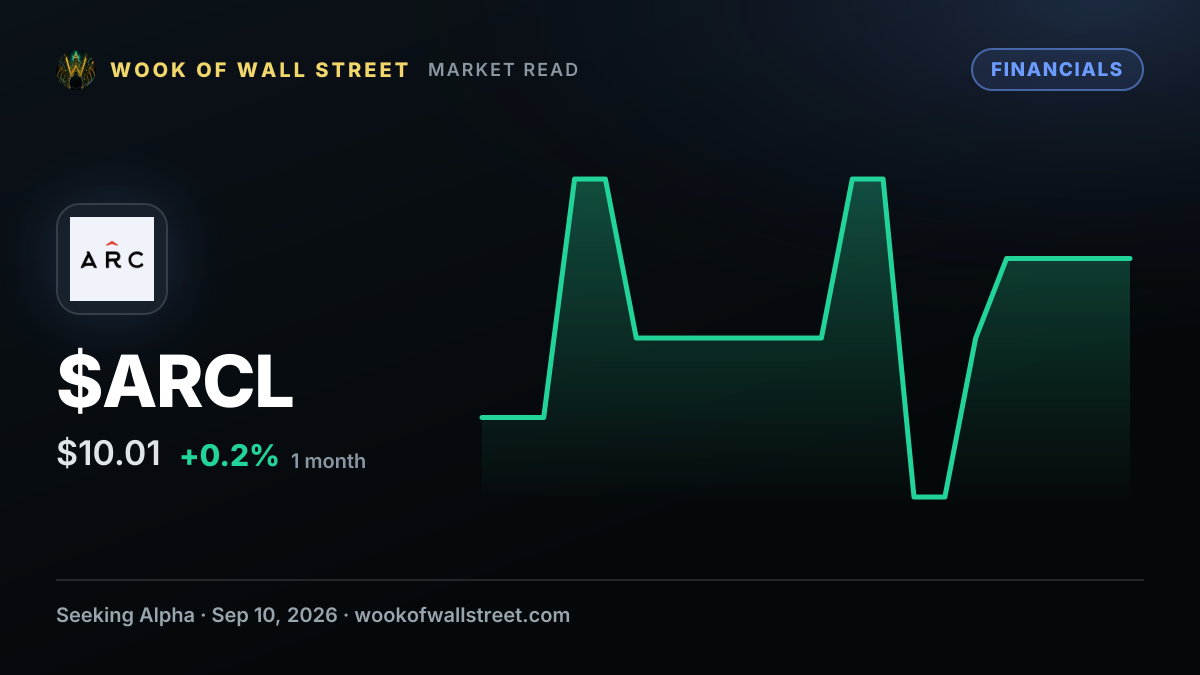 ARC Group Acquisition I announces $1.09B BlueCrest deal — $ARCL one-month chart
