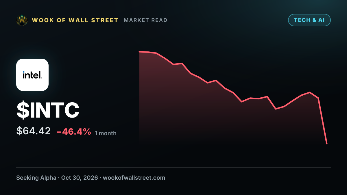 SA Asks: Is Intel's stock a buy, hold, or sell after the monster sell-off? — $INTC one-month chart