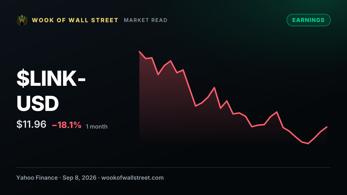 Chainlink Price Forecast: LINK Breakout Targets $18 Rally — $LINK-USD one-month chart