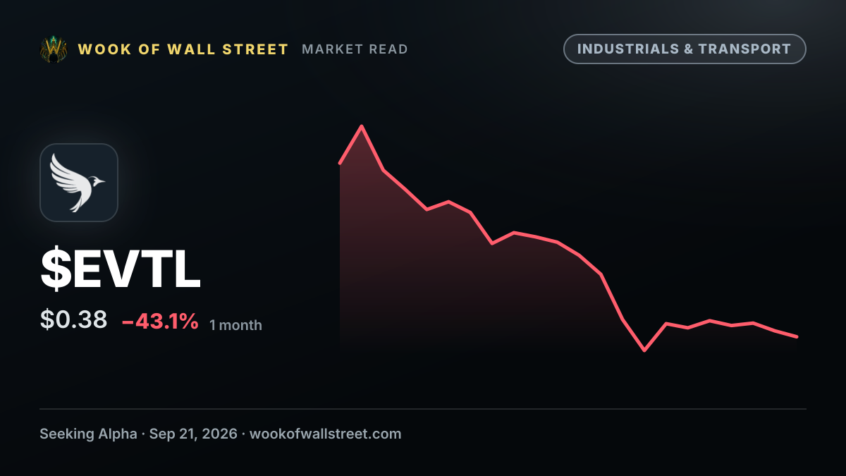 Vertical Aerospace names former Airbus executive as chairman — $EVTL one-month chart
