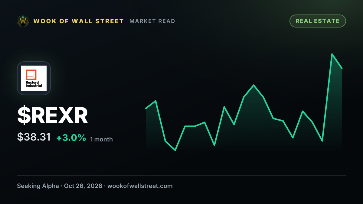 Rexford Industrial 5.625% Series C declares $0.3516 dividend — $REXR one-month chart