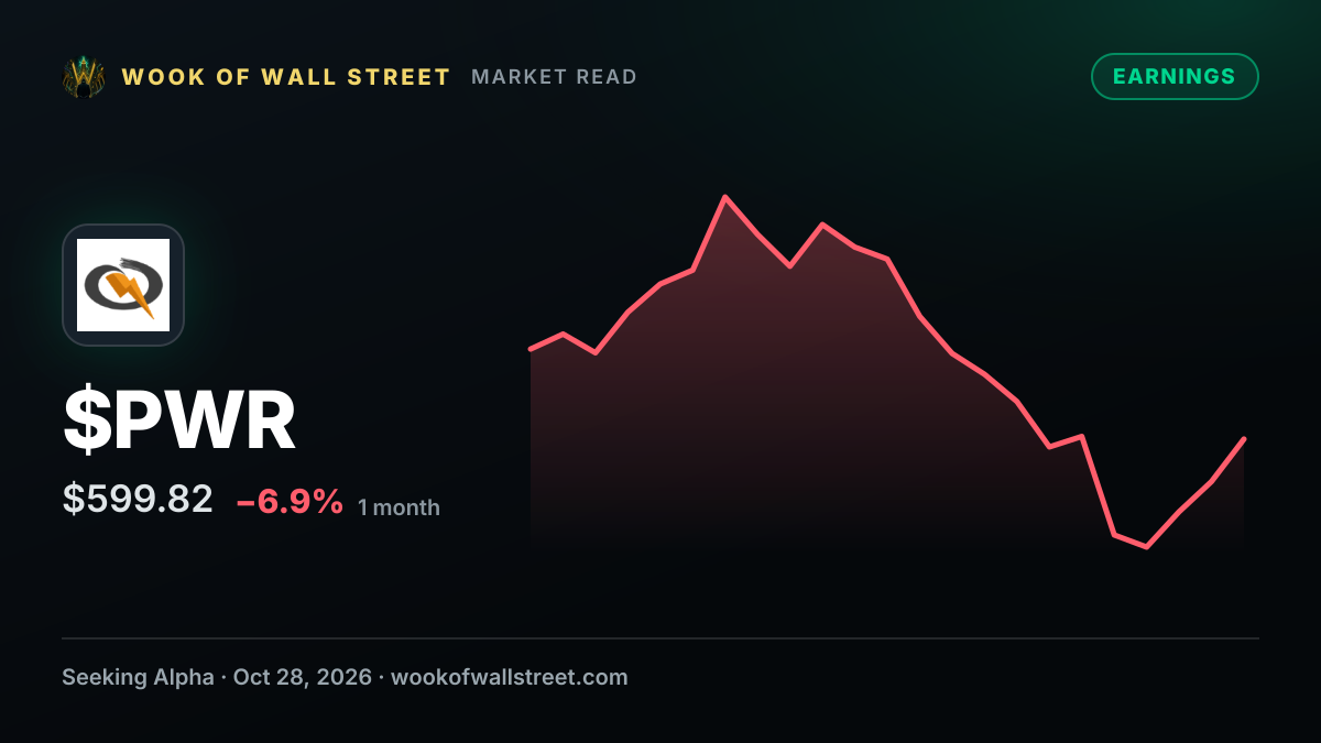Quanta Services Q3 2026 Earnings Preview — $PWR one-month chart
