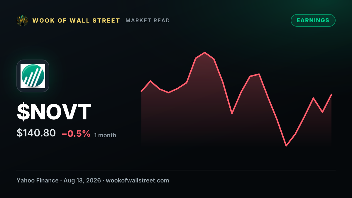 Novanta (NOVT) Q2 2026 Earnings Call Transcript — $NOVT one-month chart