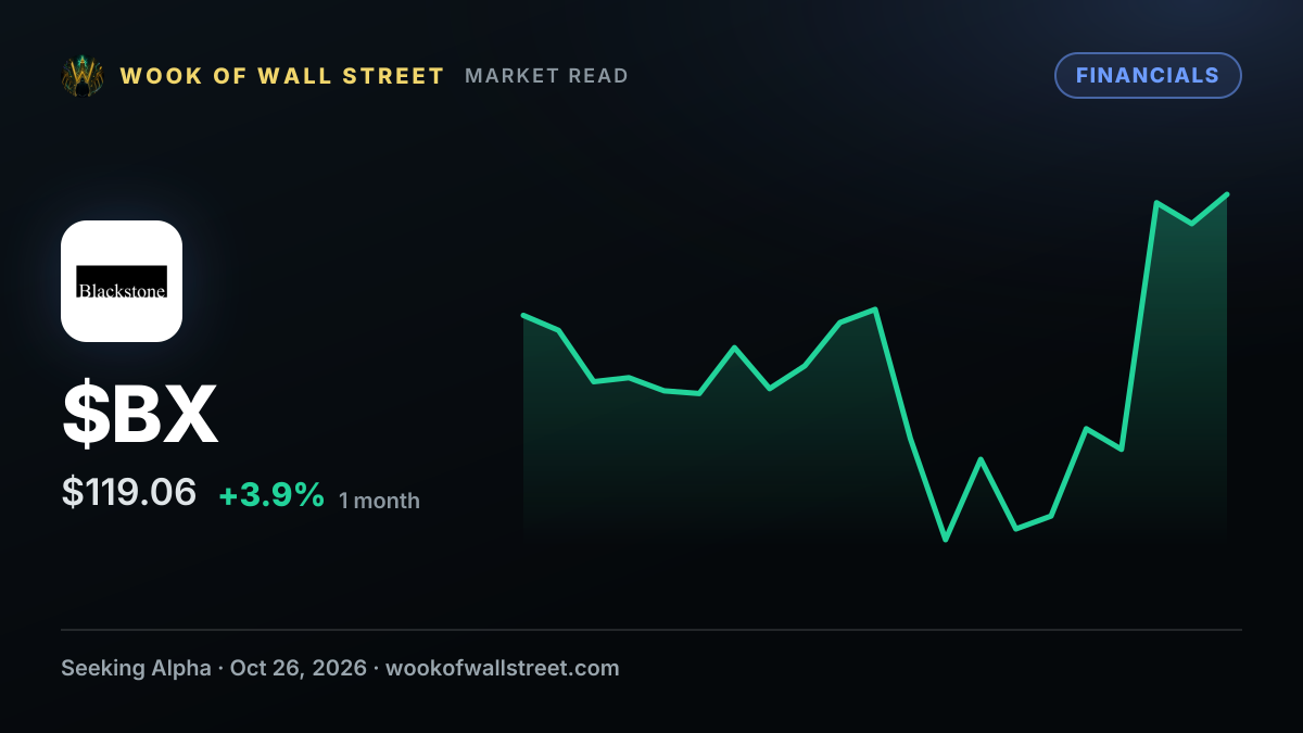 BofA, Blackstone, Citi, Morgan Stanley lead $63B AI compute financing in pact with Broadcom — $BX one-month chart