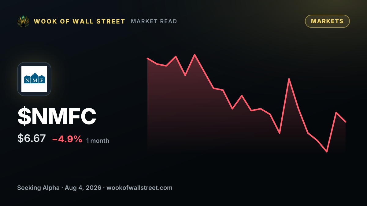 New Mountain Finance declares $0.25 dividend — $NMFC one-month chart