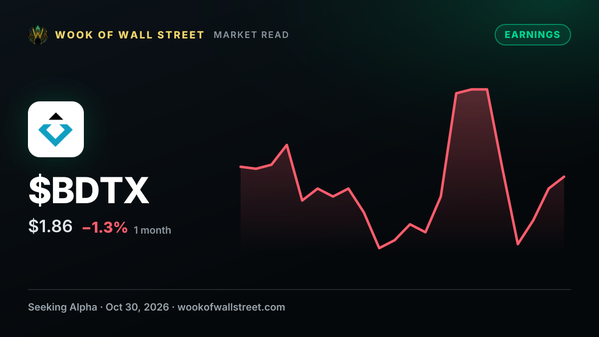 Black Diamond reports record Q3 revenue — $BDTX one-month chart
