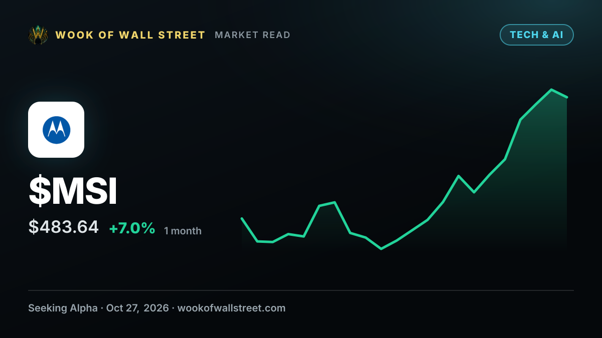 Motorola secures $140M deal to modernize federal prison radios — $MSI one-month chart