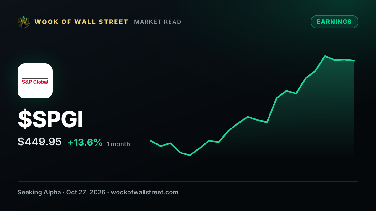 S&P Global projects 2026 adjusted EPS $17.70-$17.95 as strategic review considers potential Capital IQ separation — $SPGI one-month chart