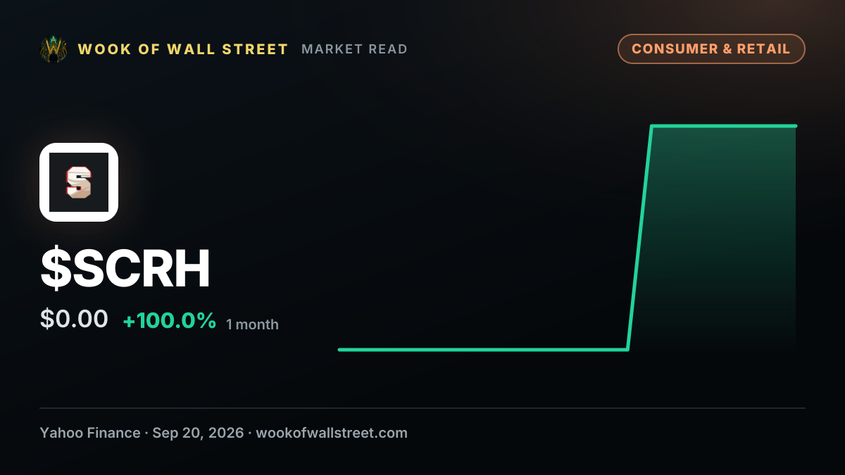 Transocean (RIG) Scores an $80 Million Deepwater Contract in Africa — $SCRH one-month chart