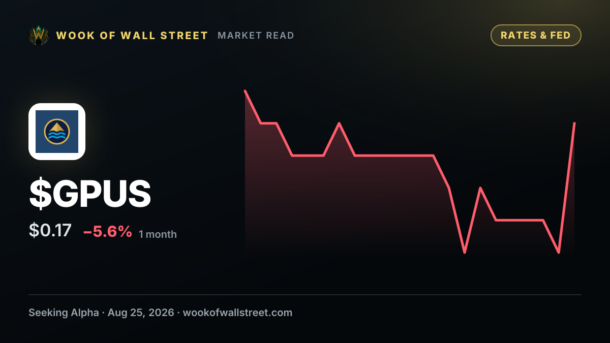 Hyperscale Data reports 278.03 BTC in treasury worth $21.6M — $GPUS one-month chart