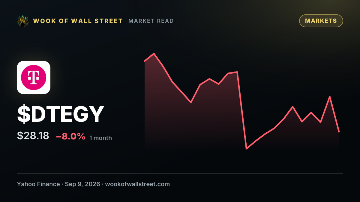 Following Activist Investor Elliott’s Large Stake Purchase, Here’s What It Will Take for Deutsche Telekom to Stage a Recovery — $DTEGY one-month chart