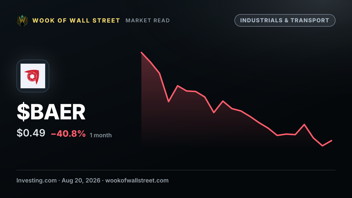 Bridger Aerospace director Kelter acquires $354,050 in shares — $BAER one-month chart