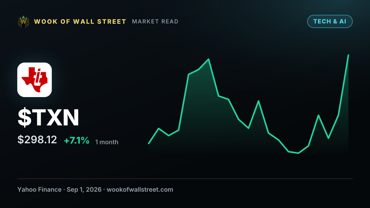 How Is Texas Instruments' Stock Performance Compared to Other Semiconductor Stocks? — $TXN one-month chart