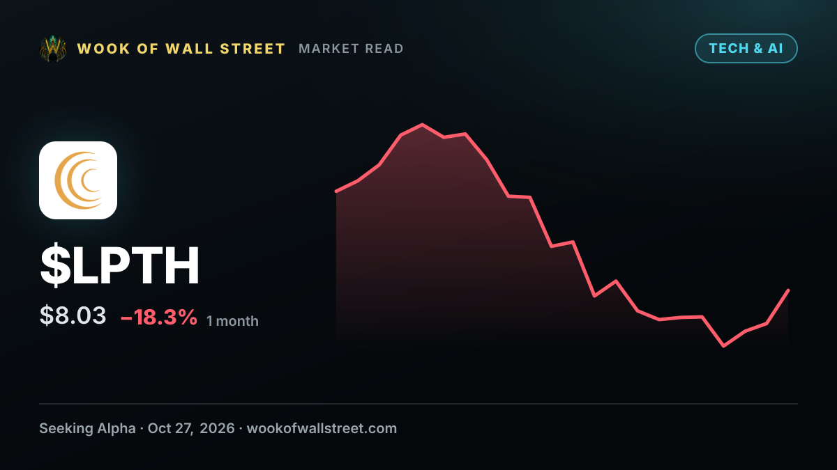 LightPath wins 50K+ drone optics order; shares rise premarket — $LPTH one-month chart