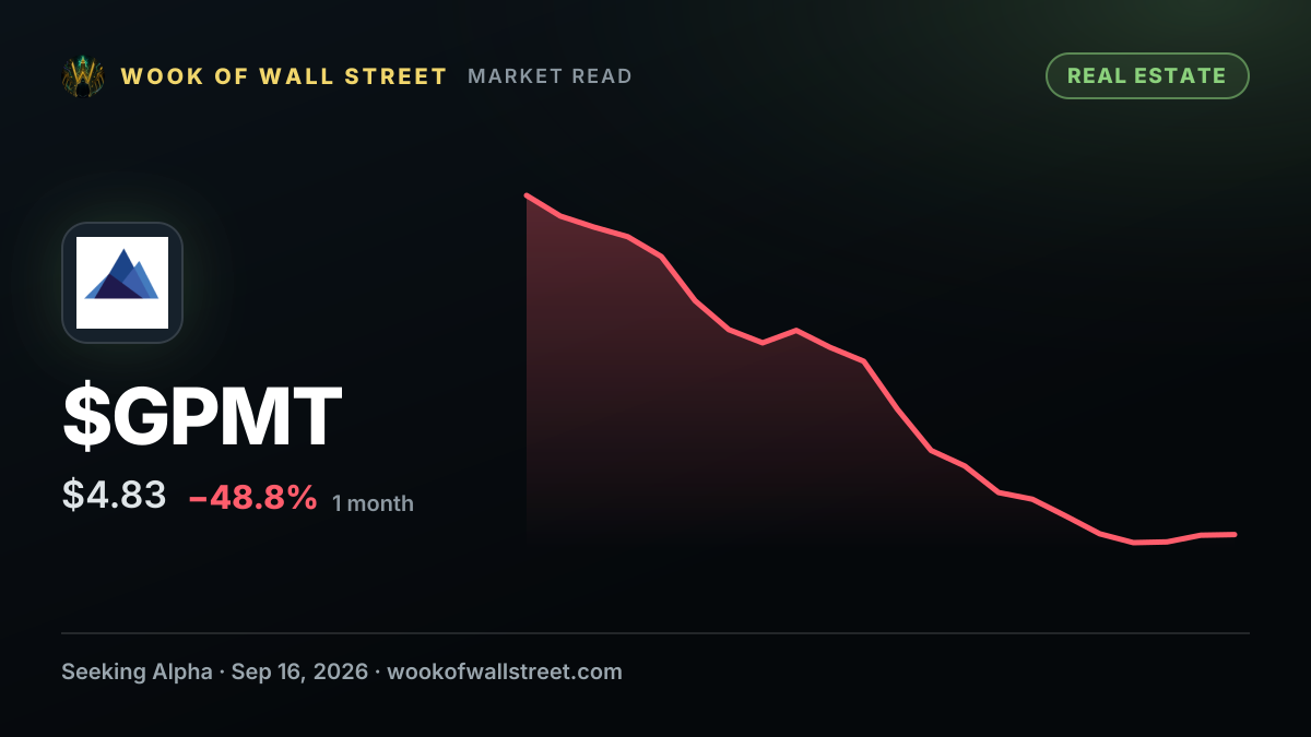 Granite Point Mortgage Trust Inc. 7% FLTG PFD SR A declares $0.4375 dividend — $GPMT one-month chart