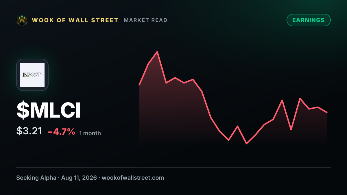 Mount Logan Capital Inc. GAAP EPS of -$0.37, revenue of $8.75M misses by $4.34M — $MLCI one-month chart