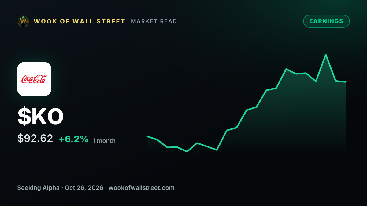 Coca-Cola Q3 earnings on deck: What to expect — $KO one-month chart