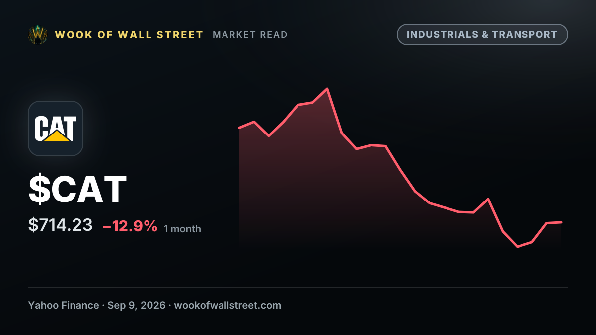 Caterpillar (CAT)’s FieldAI Partnership Strengthens Its AI Autonomy Opportunity — $CAT one-month chart
