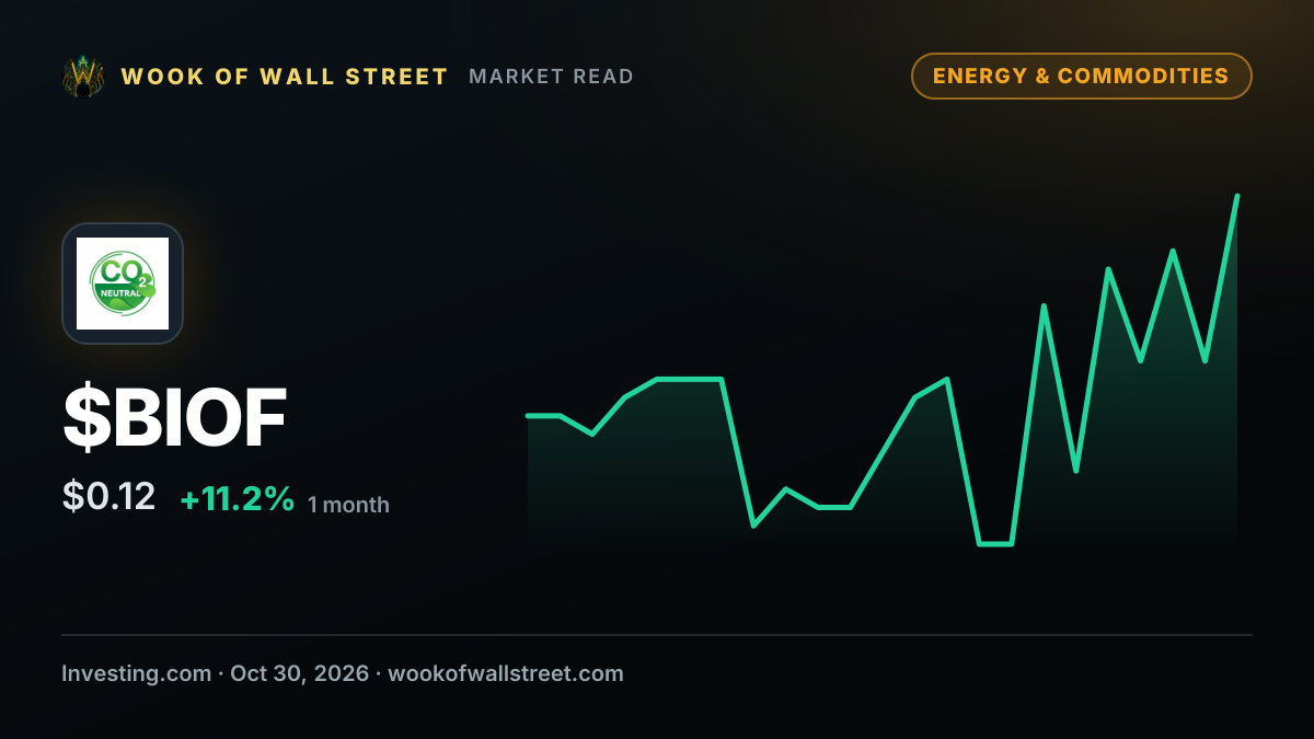 Blue Biofuels director Chris Kneppers sells $47,220 in stock — $BIOF one-month chart
