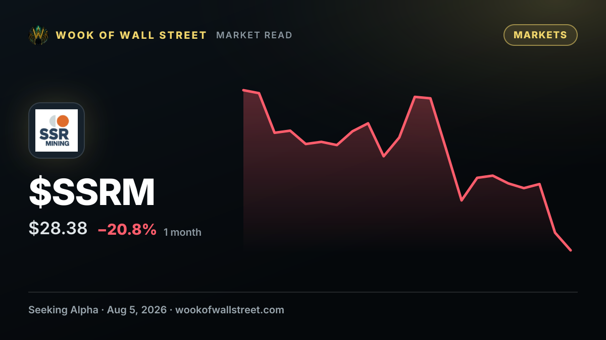 SSR Mining Inc. declares $0.03 dividend — $SSRM one-month chart