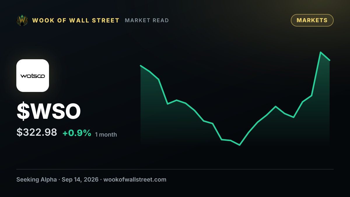 Watsco to acquire The Granite Group — $WSO one-month chart