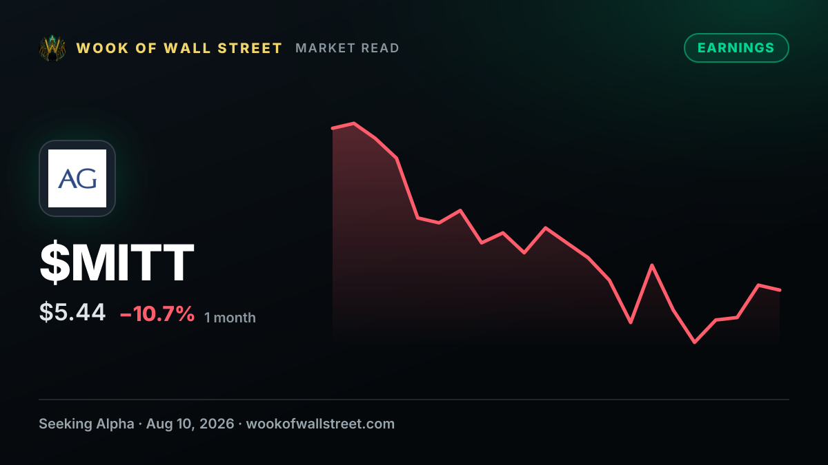 TPG Mortgage Investment to acquire Cherry Hill Mortgage — $MITT one-month chart