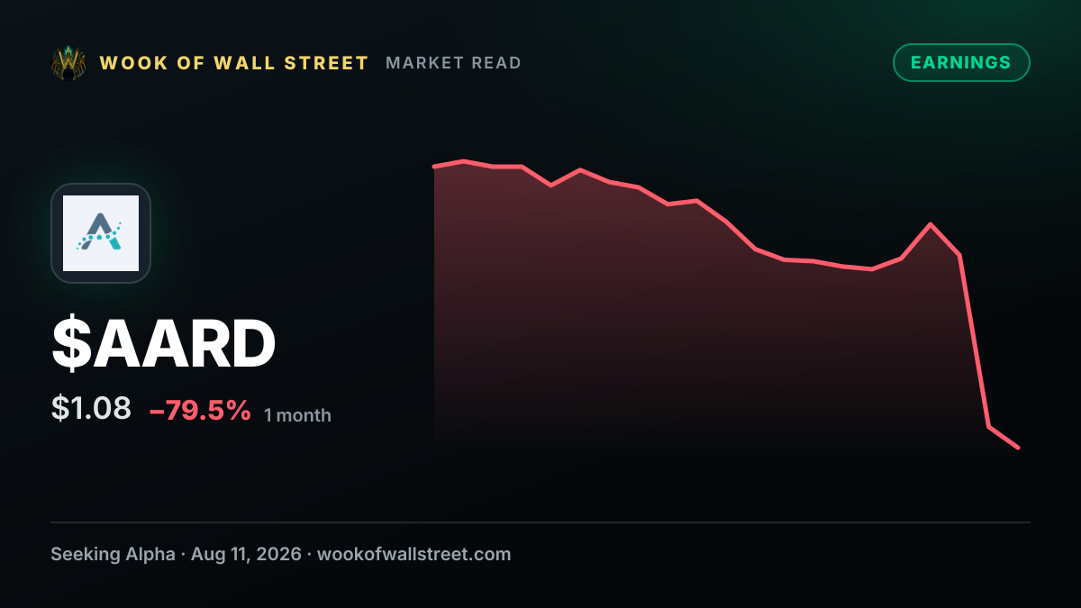 Aardvark Therapeutics GAAP EPS of -$0.66 beats by $0.22 — $AARD one-month chart