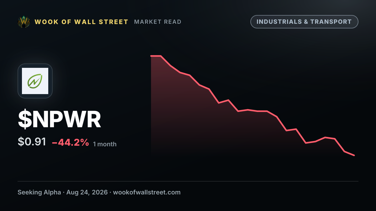 NET Power surges after securing rights to acquire 123 MW of generation capacity — $NPWR one-month chart