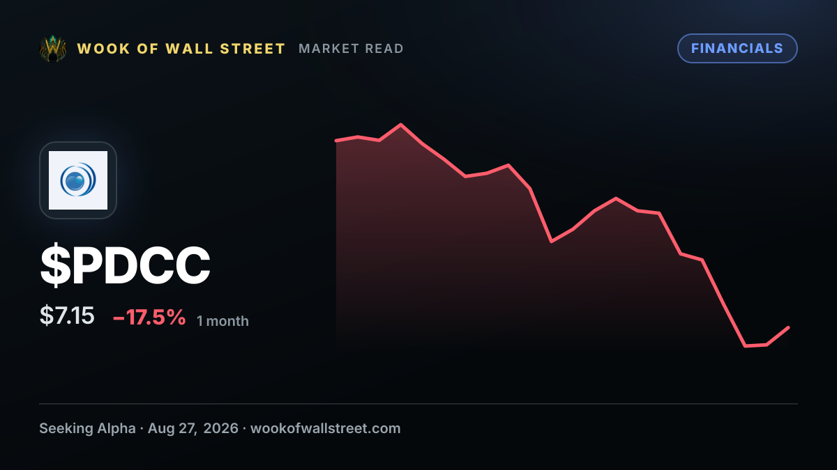 Pearl Diver Credit declares $0.13 dividend — $PDCC one-month chart