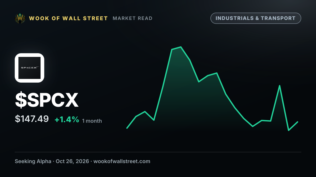 Starlink partners with EasyJet for inflight Wi-Fi — $SPCX one-month chart
