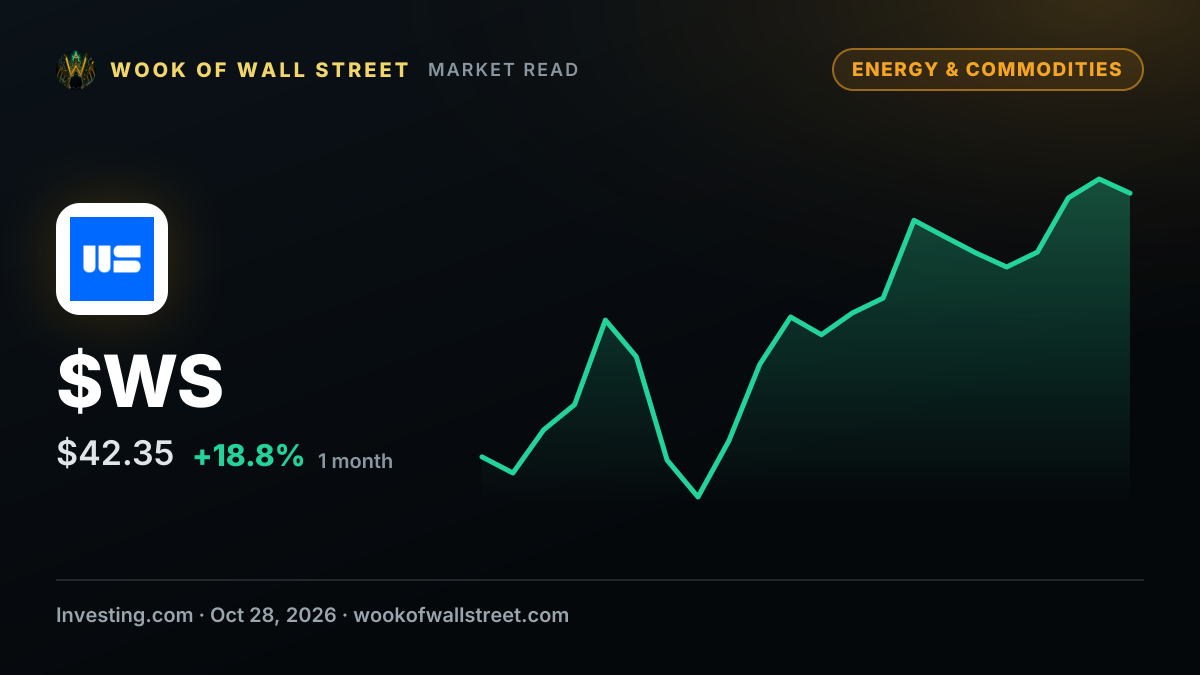 Worthington Steel CEO Americas buys $31,492 in shares — $WS one-month chart