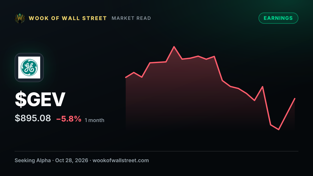 GE Vernova GAAP EPS of $4.81 beats by $0.80, revenue of $12.64B beats by $640M — $GEV one-month chart