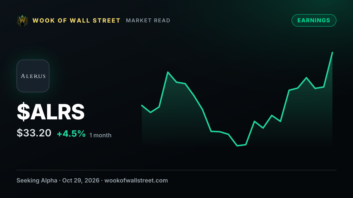 Alerus forecasts 2026 net interest margin of 3.75% to 3.85% amid mid-single-digit loan growth — $ALRS one-month chart