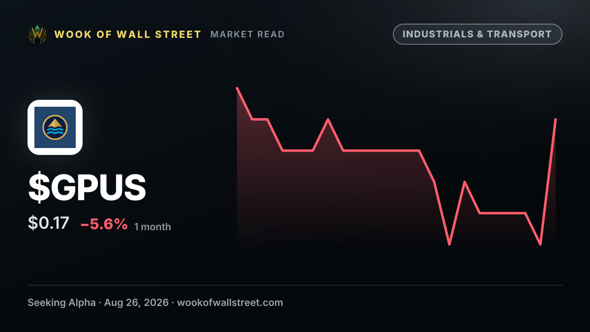 Hyperscale Data subsidiary Gresham Worldwide secures $5.4M in defense orders — $GPUS one-month chart