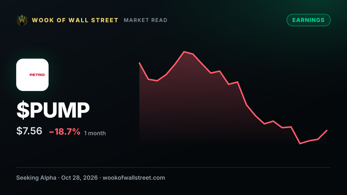 ProPetro GAAP EPS of $0.09 beats by $0.10, revenue of $355M beats by $33.98M — $PUMP one-month chart