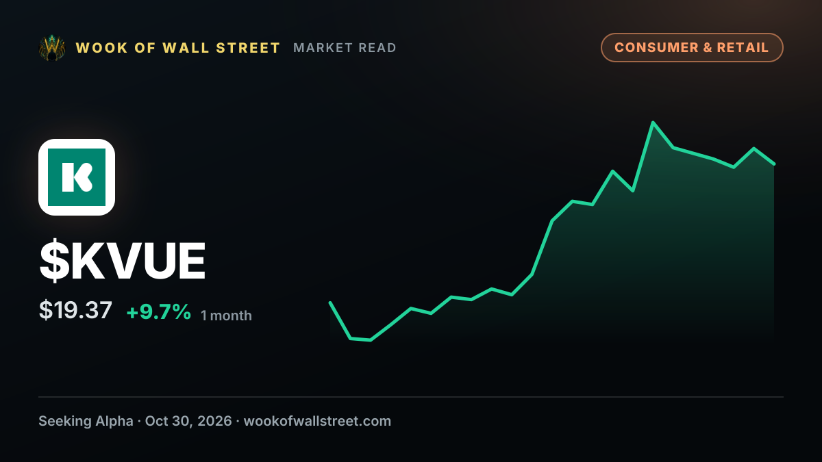 Kenvue set to be delisted on Monday before open after Kimberly-Clark deal — $KVUE one-month chart