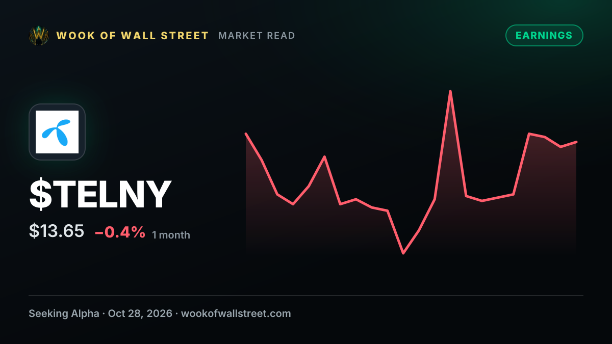 Telenor ASA reports Q3 results; reaffirms FY2026 outlook — $TELNY one-month chart