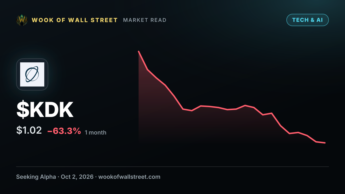 Kodiak AI adds its first retail customer for driverless freight service — $KDK one-month chart