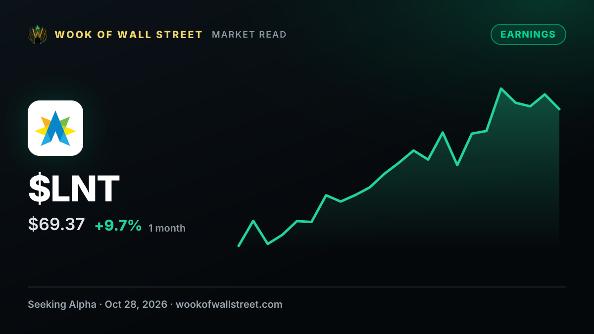 Alliant Energy Q3 2026 Earnings Preview — $LNT one-month chart