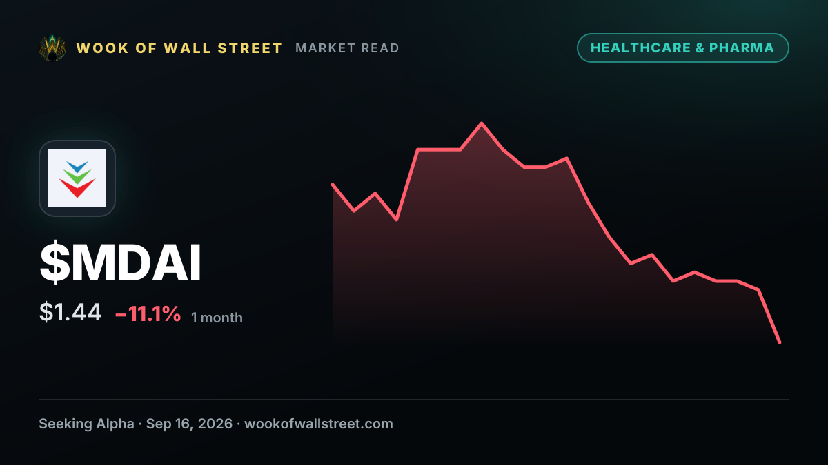 Spectral AI showcases DeepView at Burn conference — $MDAI one-month chart
