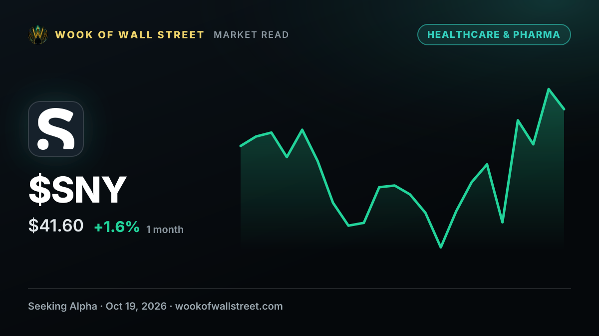 Sanofi breaks ground on new insulin manufacturing facility in Germany — $SNY one-month chart