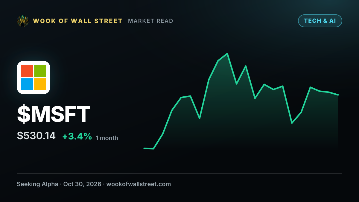 Microsoft taps debt markets with $25B bond sale to boost AI — $MSFT one-month chart