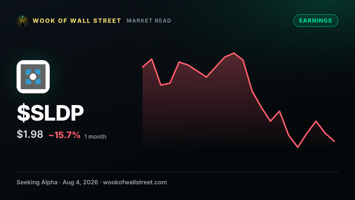 Solid Power GAAP EPS of -$0.11 beats by $0.01 — $SLDP one-month chart