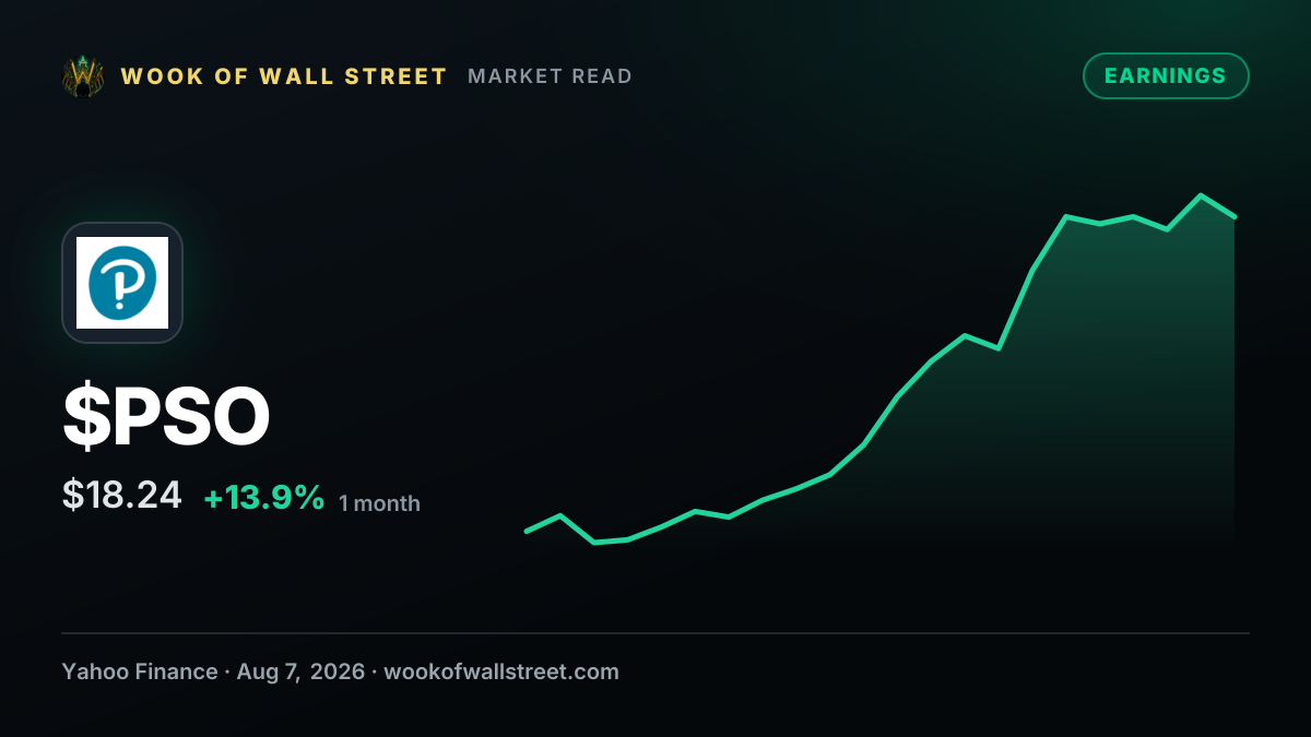 Pearson (PSO) Q2 2026 Earnings Call Transcript — $PSO one-month chart