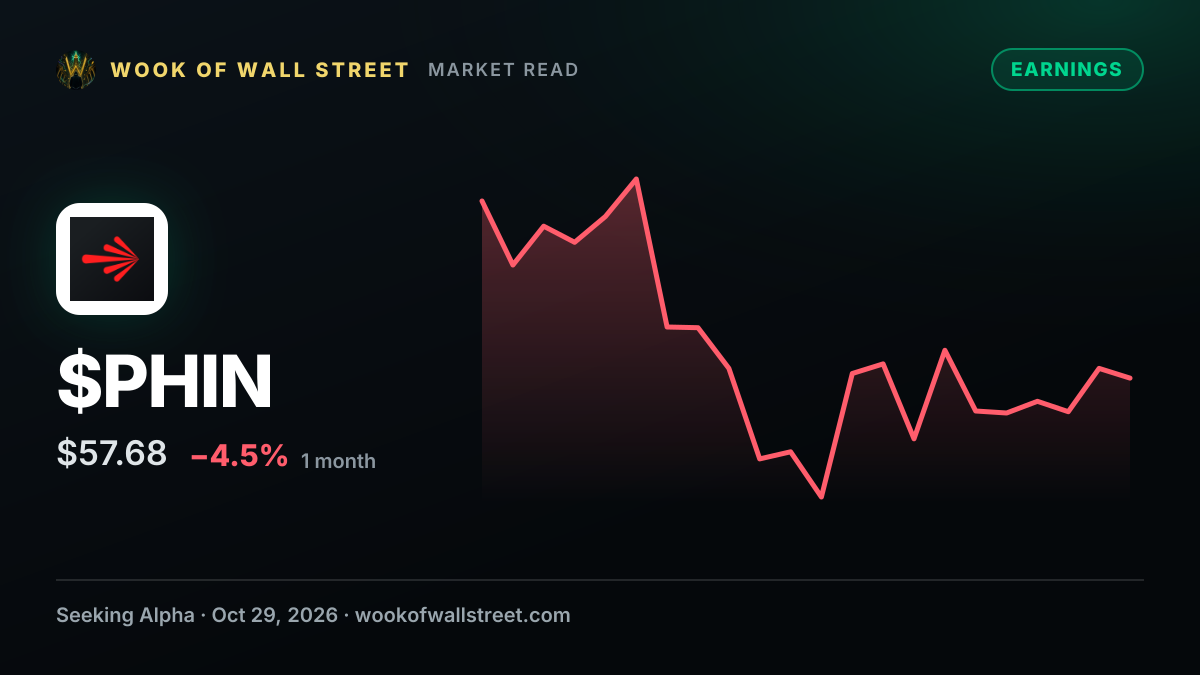 PHINIA reports mixed Q3 results; updates FY26 outlook — $PHIN one-month chart