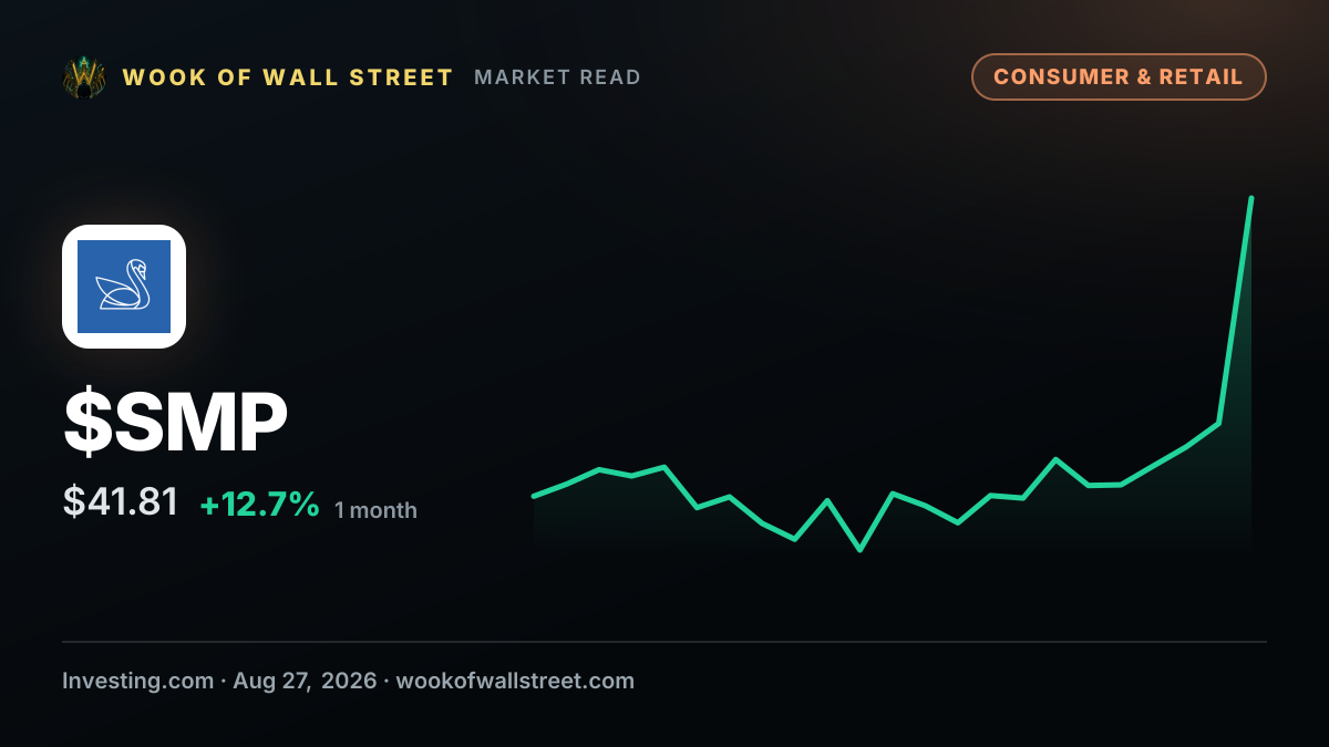 Standard Motor Products at Midwest IDEAS: aftermarket strength, debt focus — $SMP one-month chart