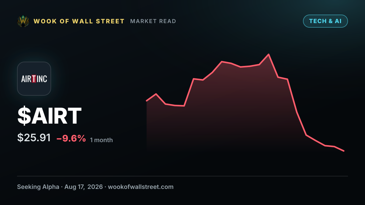 Air T reports Q1 results — $AIRT one-month chart