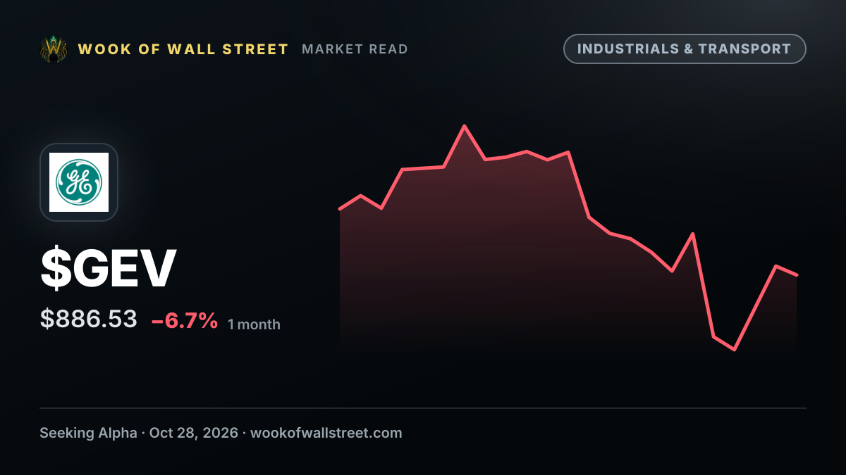 GE Vernova seeking payment from Venezuela before power grid repairs, CEO says — $GEV one-month chart