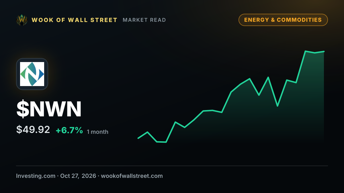 Truist initiates Northwest Natural Gas stock coverage with hold rating — $NWN one-month chart